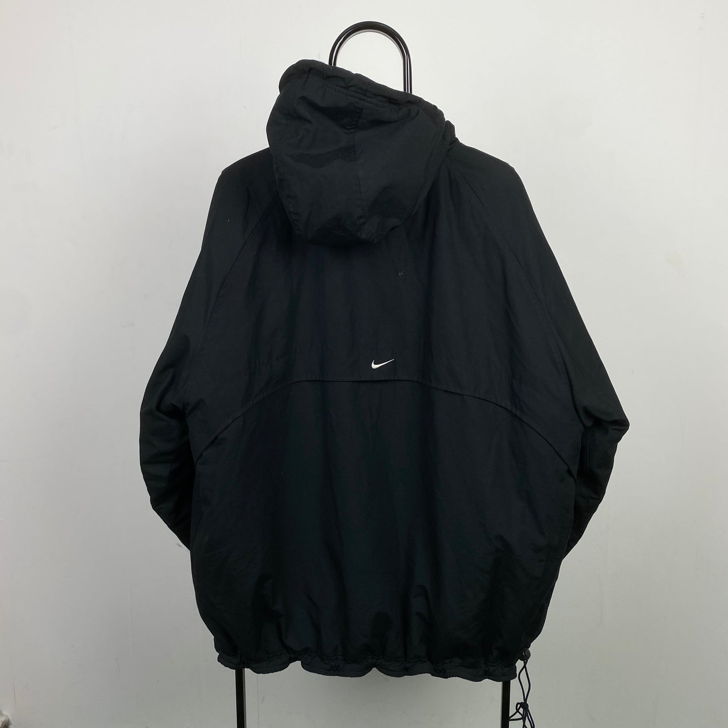 90s Nike Reversible Sidewinder Fleece Coat Jacket Black Medium