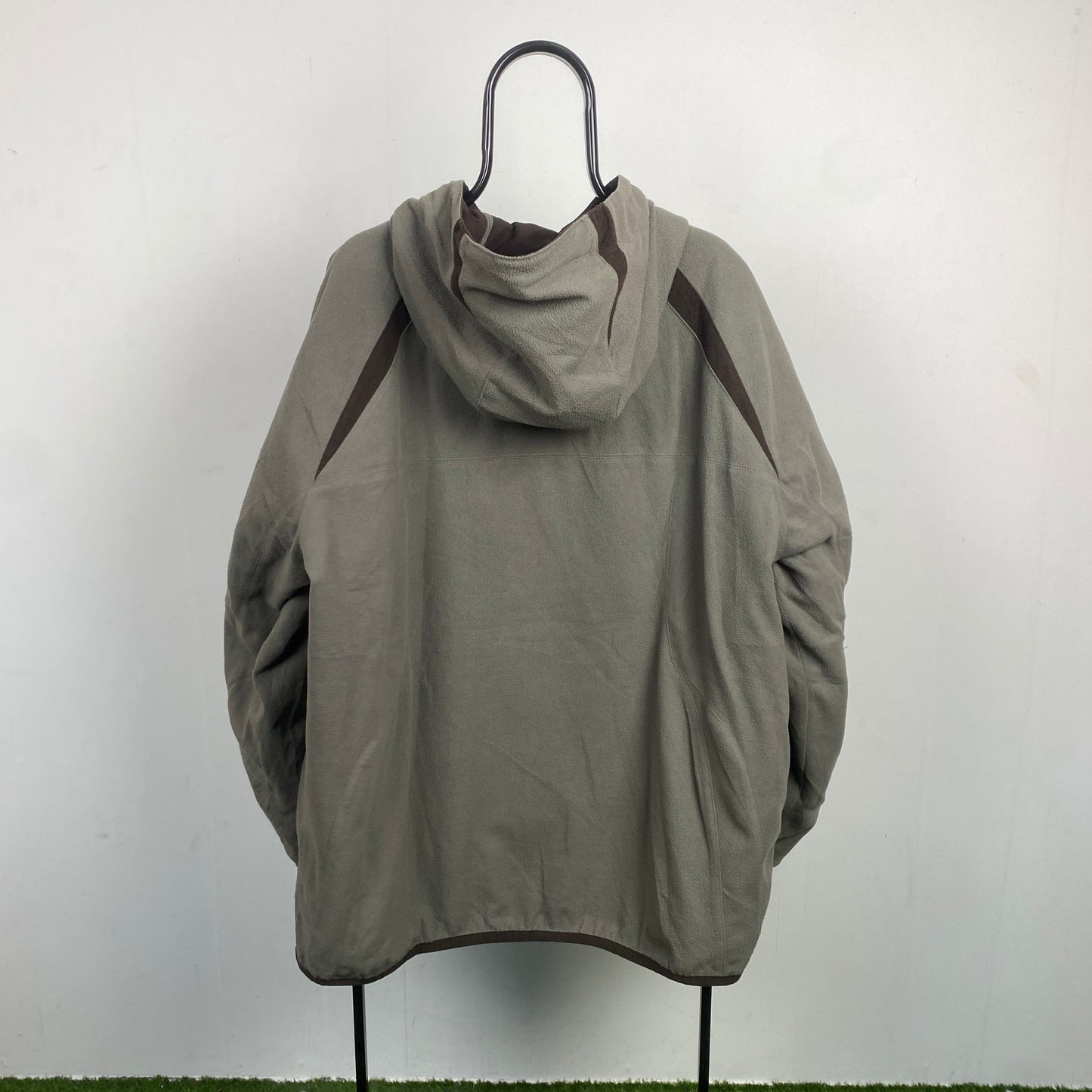 90s Nike Reversible Fleece Coat Jacket Brown XL