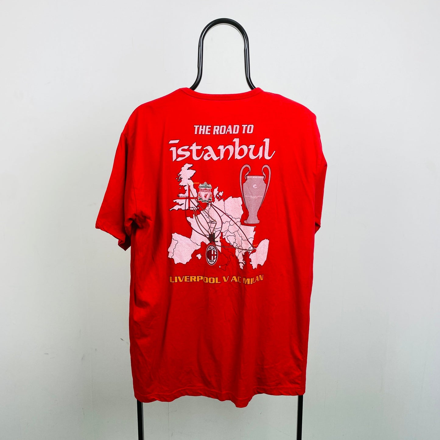 Retro 90s Liverpool Champions League T-Shirt Red XL