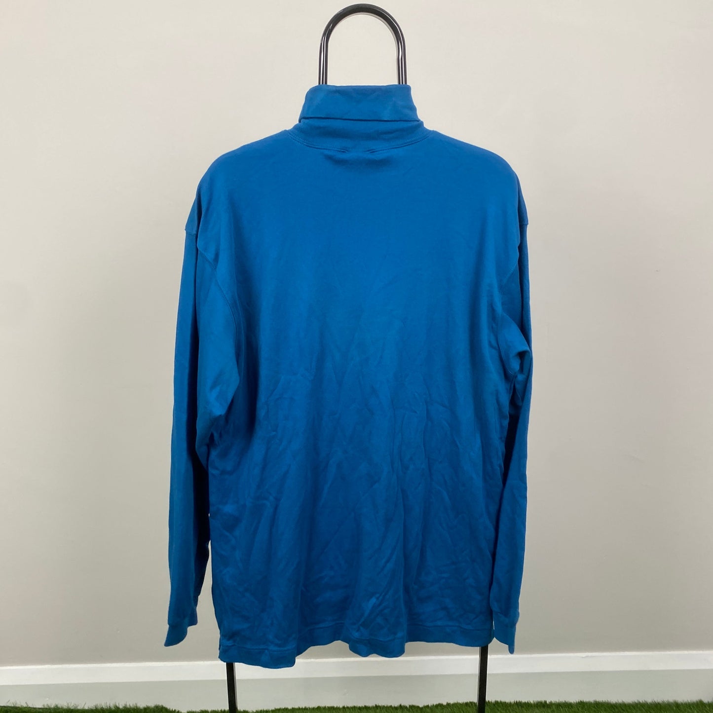 90s Nike Roll Neck Sweatshirt Blue Large