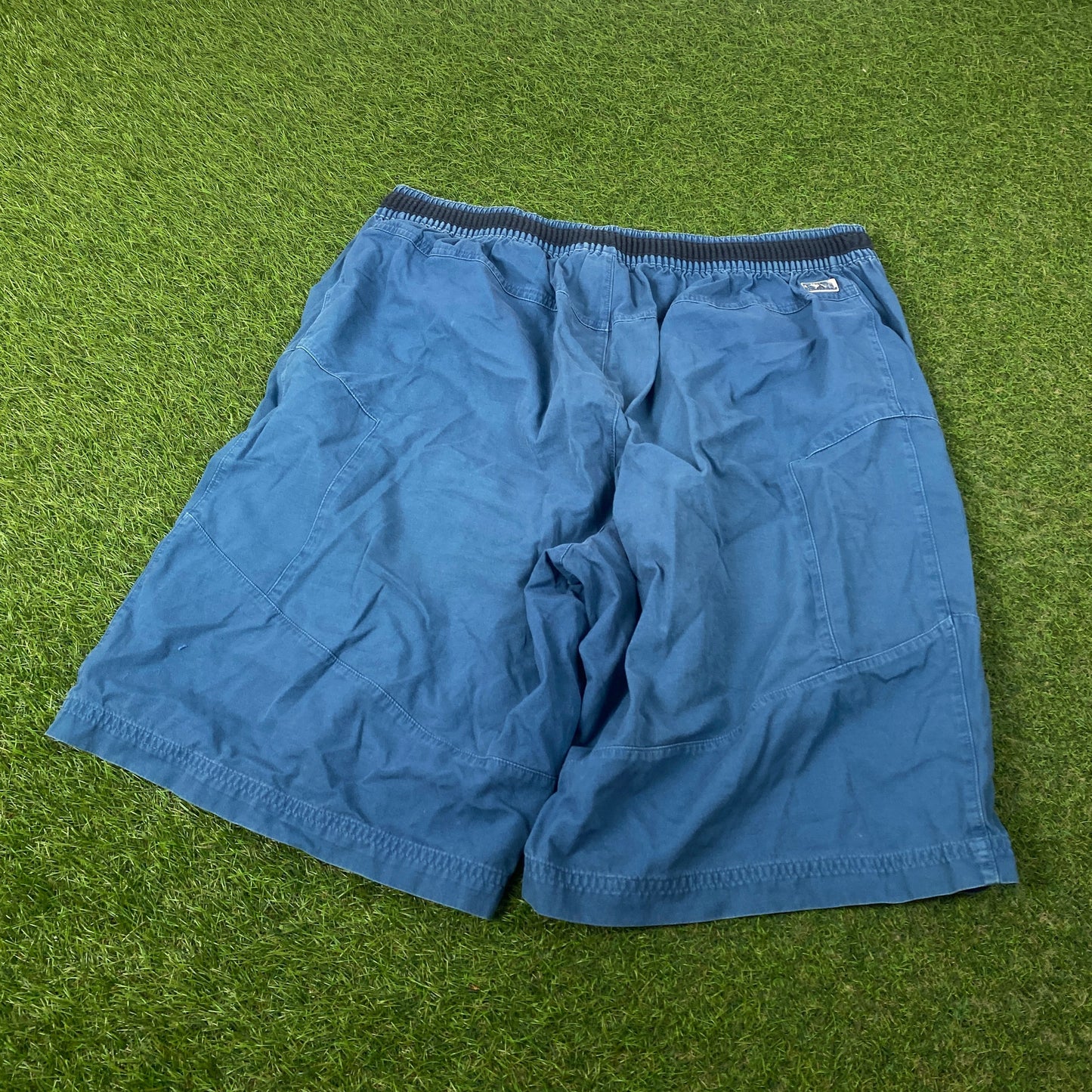 90s Adidas Cargo Shorts Blue Large