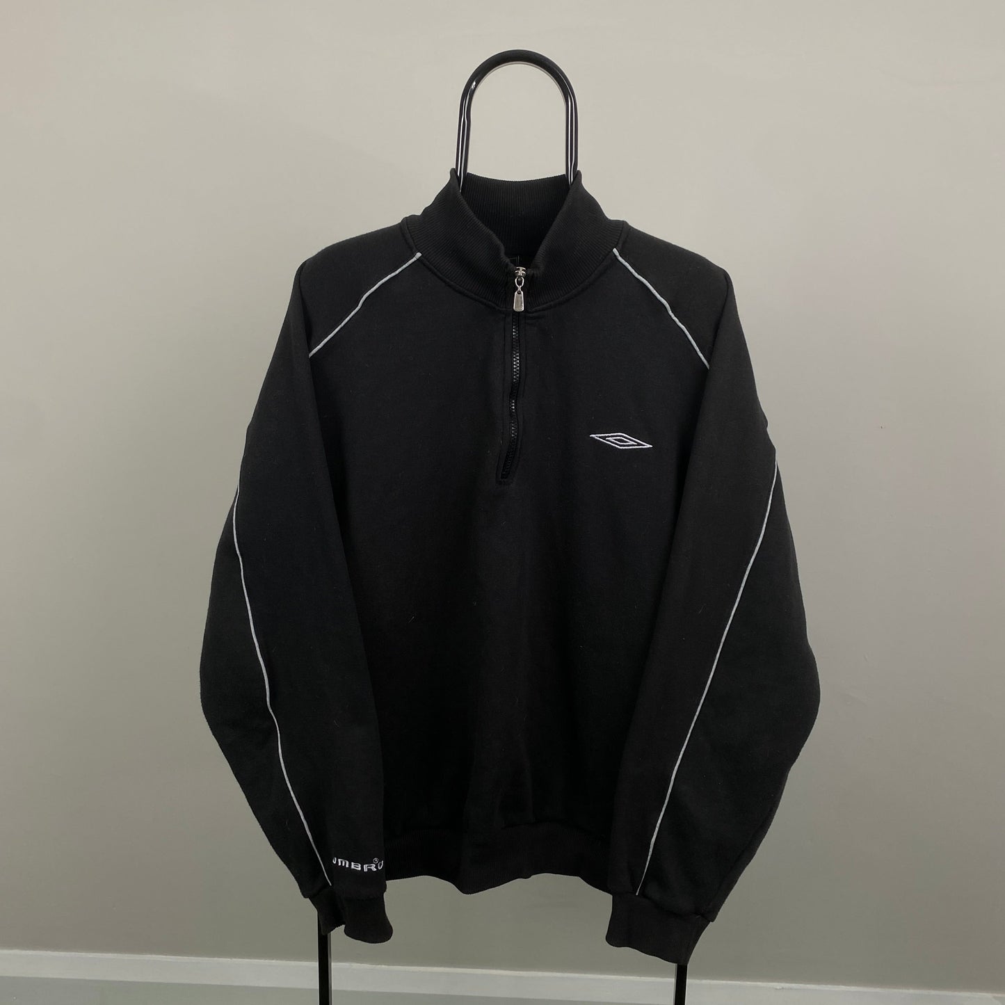 Retro Umbro 1/4 Zip Sweatshirt Black XXL