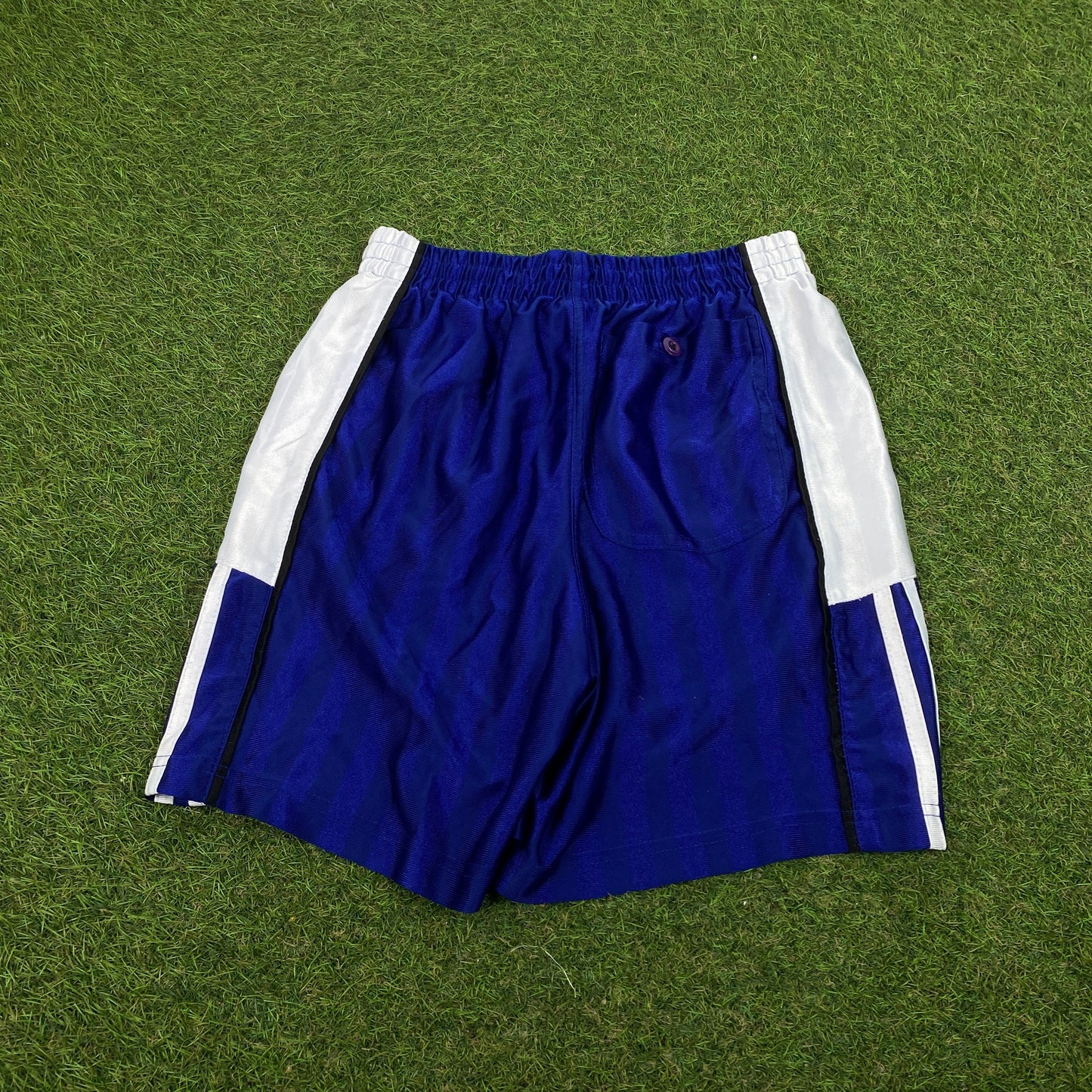 90s Adidas Nylon Shorts Blue Small