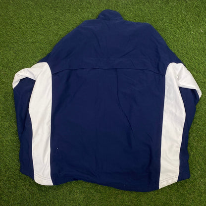 90s Nike Piping Tracksuit Set Jacket + Joggers Blue XL