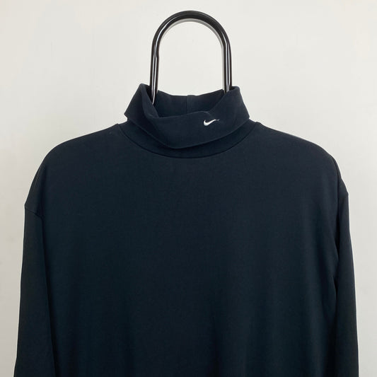 00s Nike Roll Neck Sweatshirt Black XL