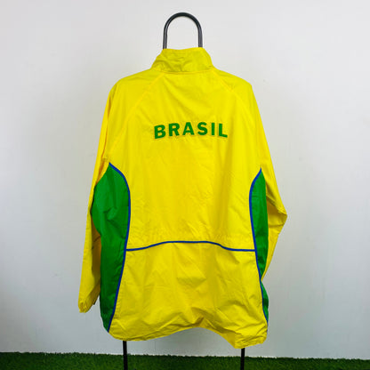 90s Nike Brazil Windbreaker Jacket Yellow XL