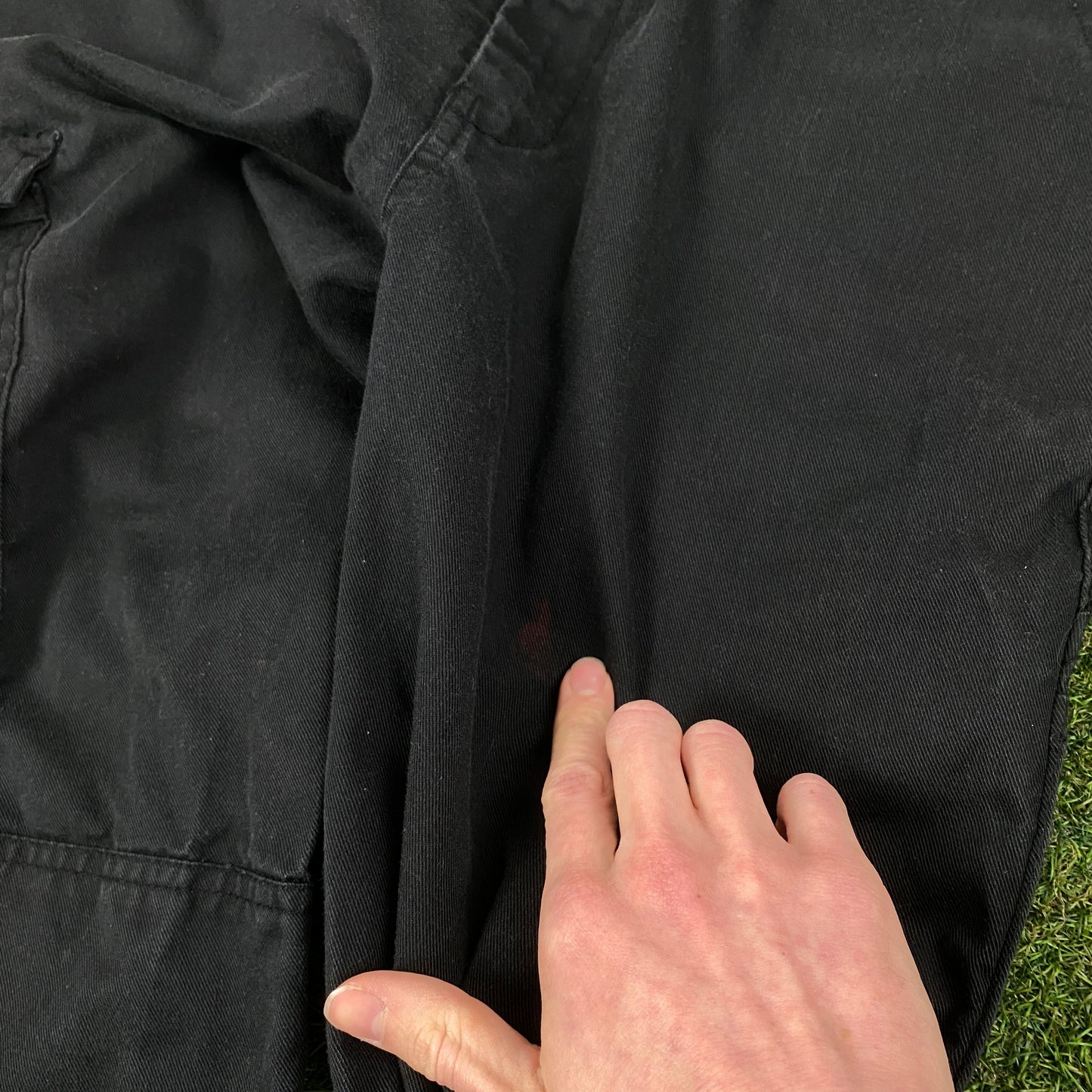 Retro Dickies Workwear Cargo Trousers Joggers Black Large