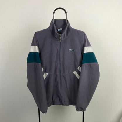 00s Nike Velour Windbreaker Jacket Blue Large