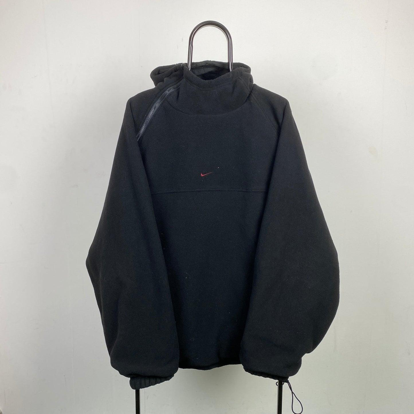 90s Nike Reversible Sidewinder Fleece Coat Jacket Black Medium