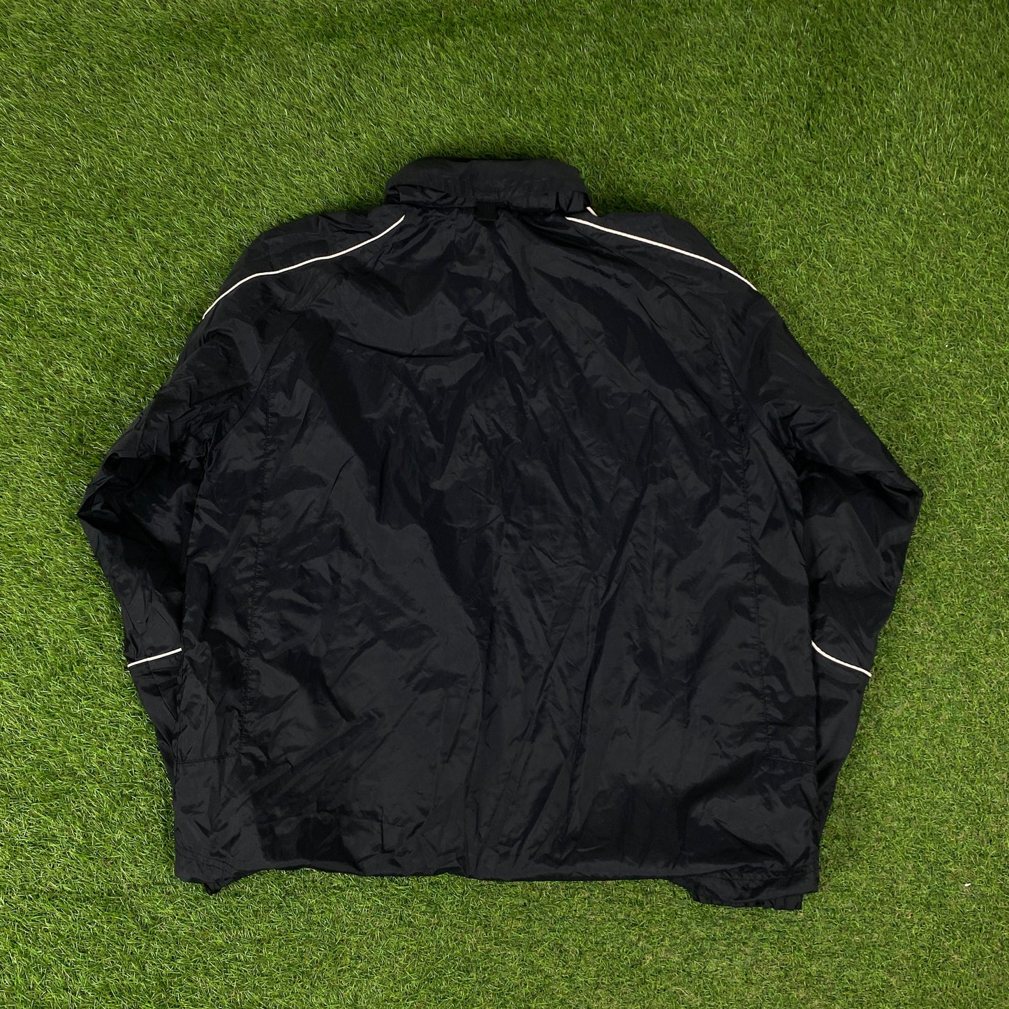 00s Nike Piping Tracksuit Jacket + Joggers Set Black Large