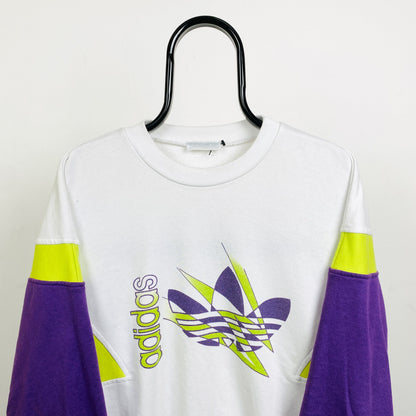 90s Adidas Sweatshirt White Medium