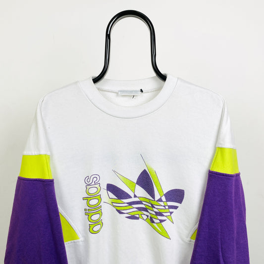 90s Adidas Sweatshirt White Medium