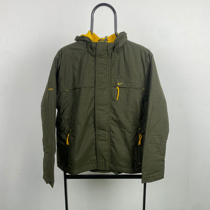 00s Nike Waterproof Fleece Coat Jacket Green XS