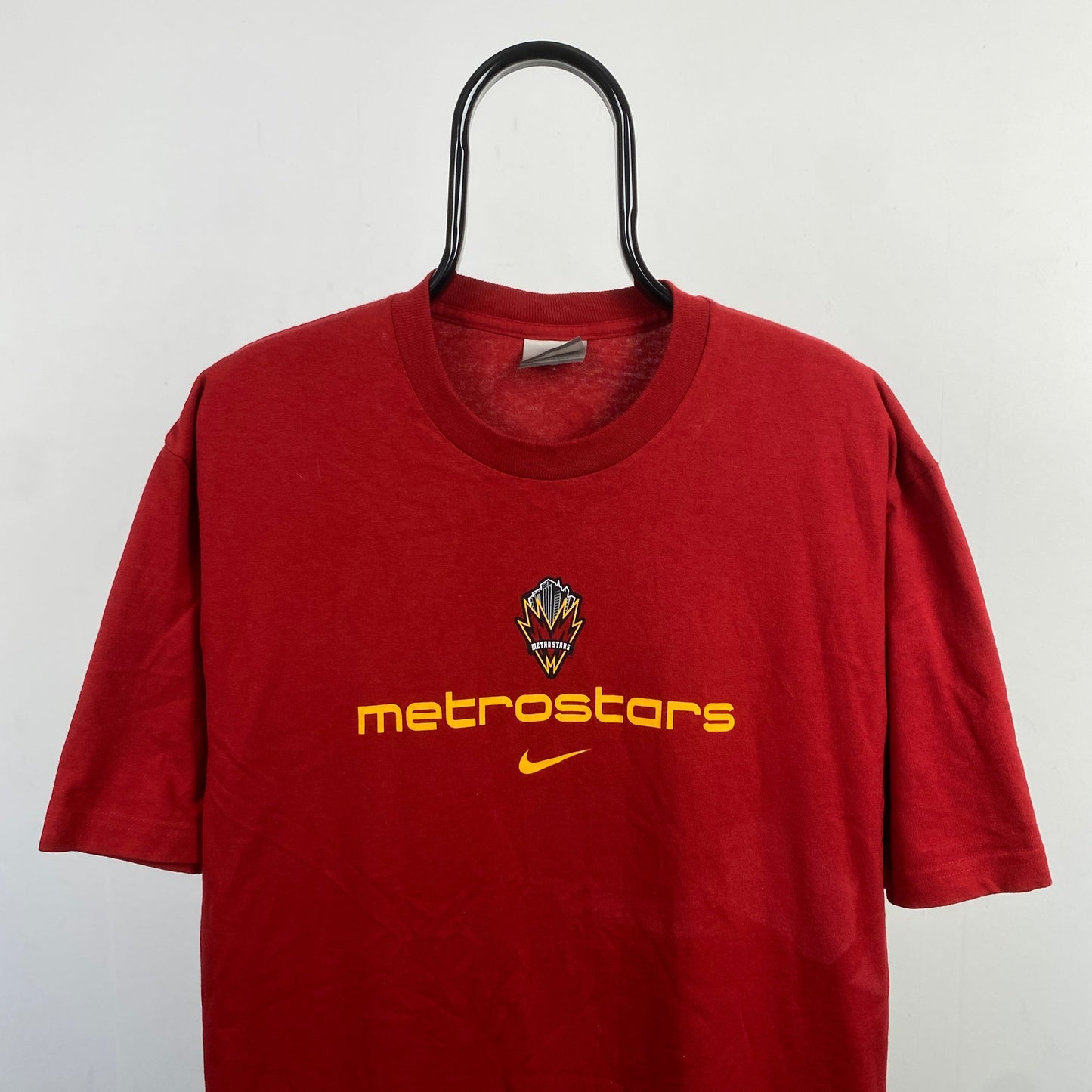 00s Nike Metrostars MLS T-Shirt Red Large