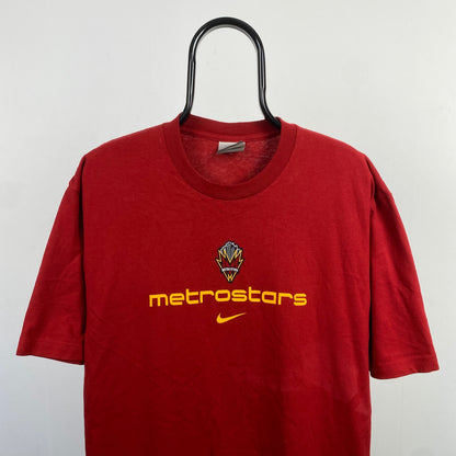 00s Nike Metrostars MLS T-Shirt Red Large