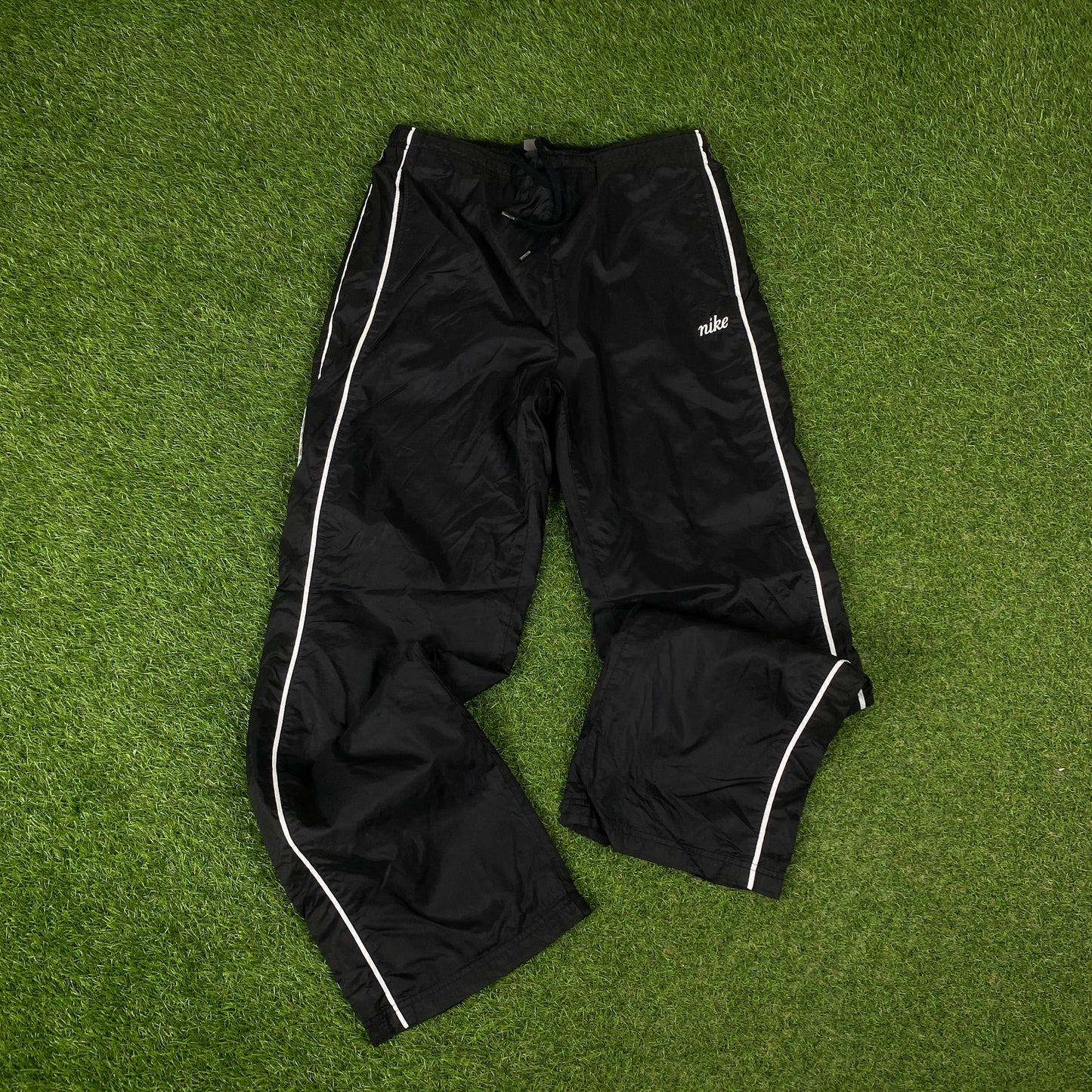 00s Nike Piping Tracksuit Jacket + Joggers Set Black Large