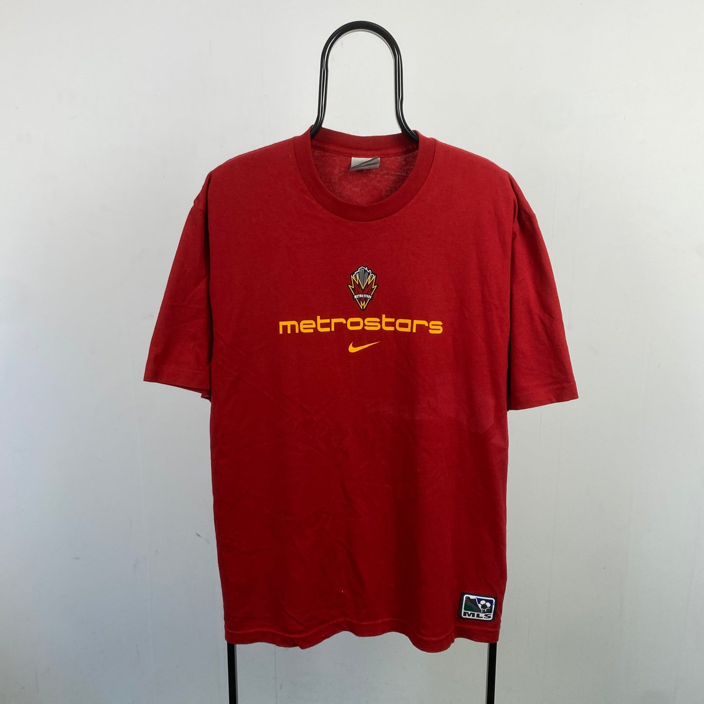 00s Nike Metrostars MLS T-Shirt Red Large