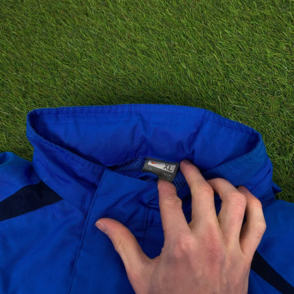 00s Nike Piping Tracksuit Set Jacket + Joggers Blue XL