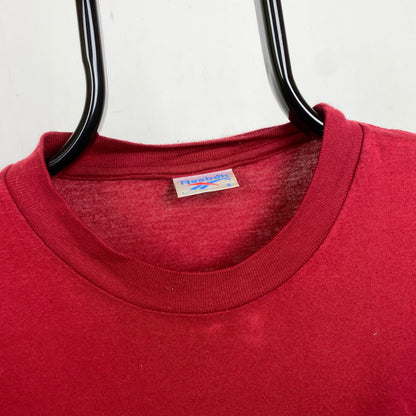 Retro Reebok Julen Guerrero Football T-Shirt Red Small
