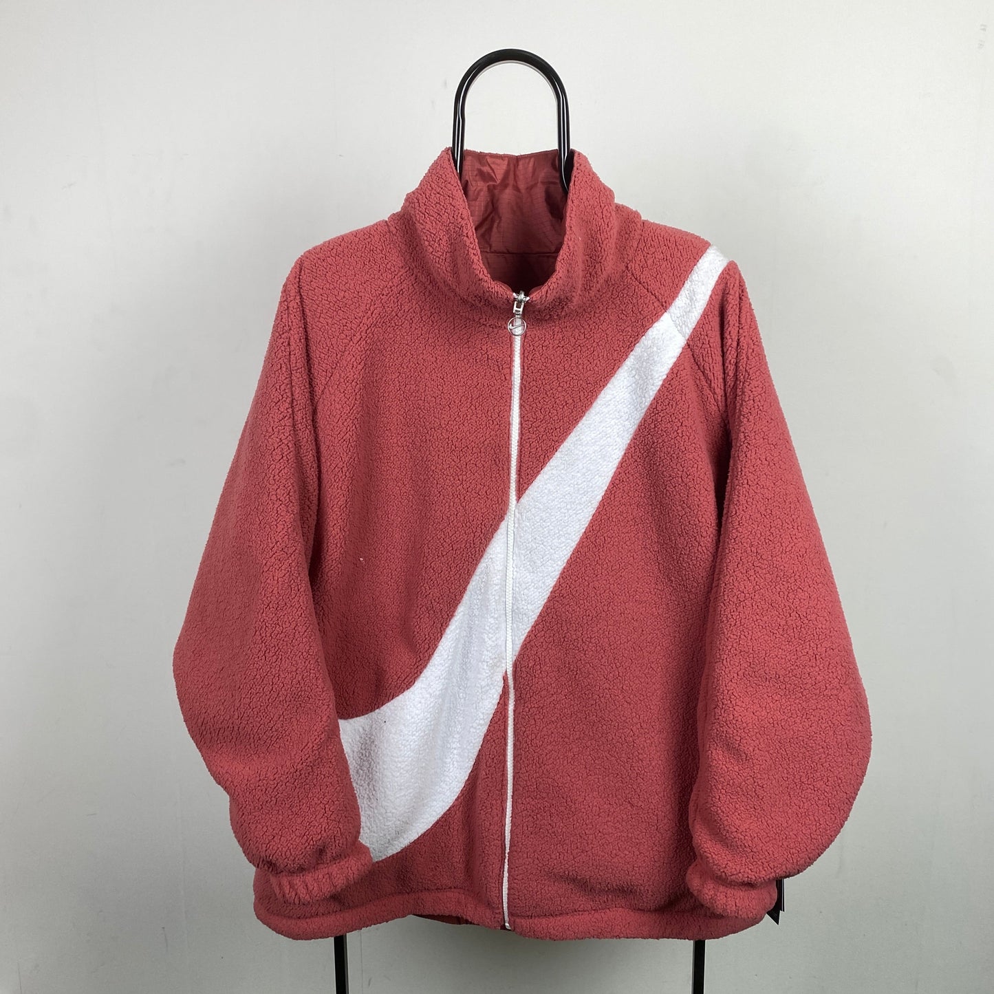 00s Nike Reversible Fleece Coat Jacket Pink XL