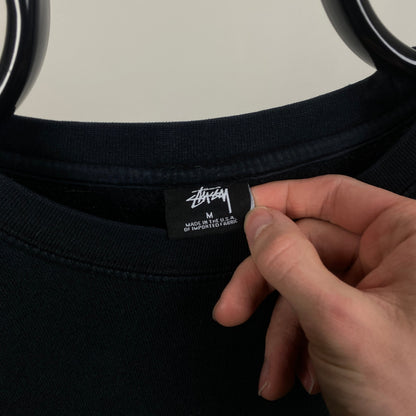 Retro 00s Stussy Sweatshirt Black Medium