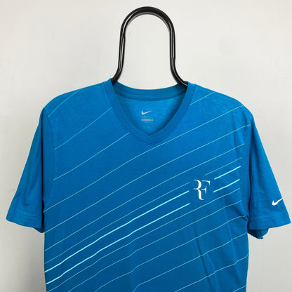 00s Nike Roger Federer T-Shirt Blue Medium