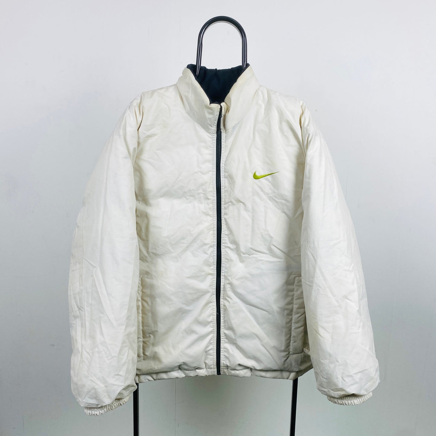 90s Nike Reversible Puffer Jacket Black Medium