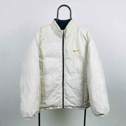 90s Nike Reversible Puffer Jacket Black Medium