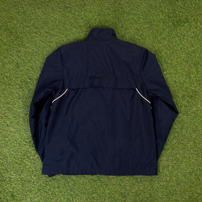 00s Nike Court Piping Windbreaker Jacket + Joggers Set Blue Small
