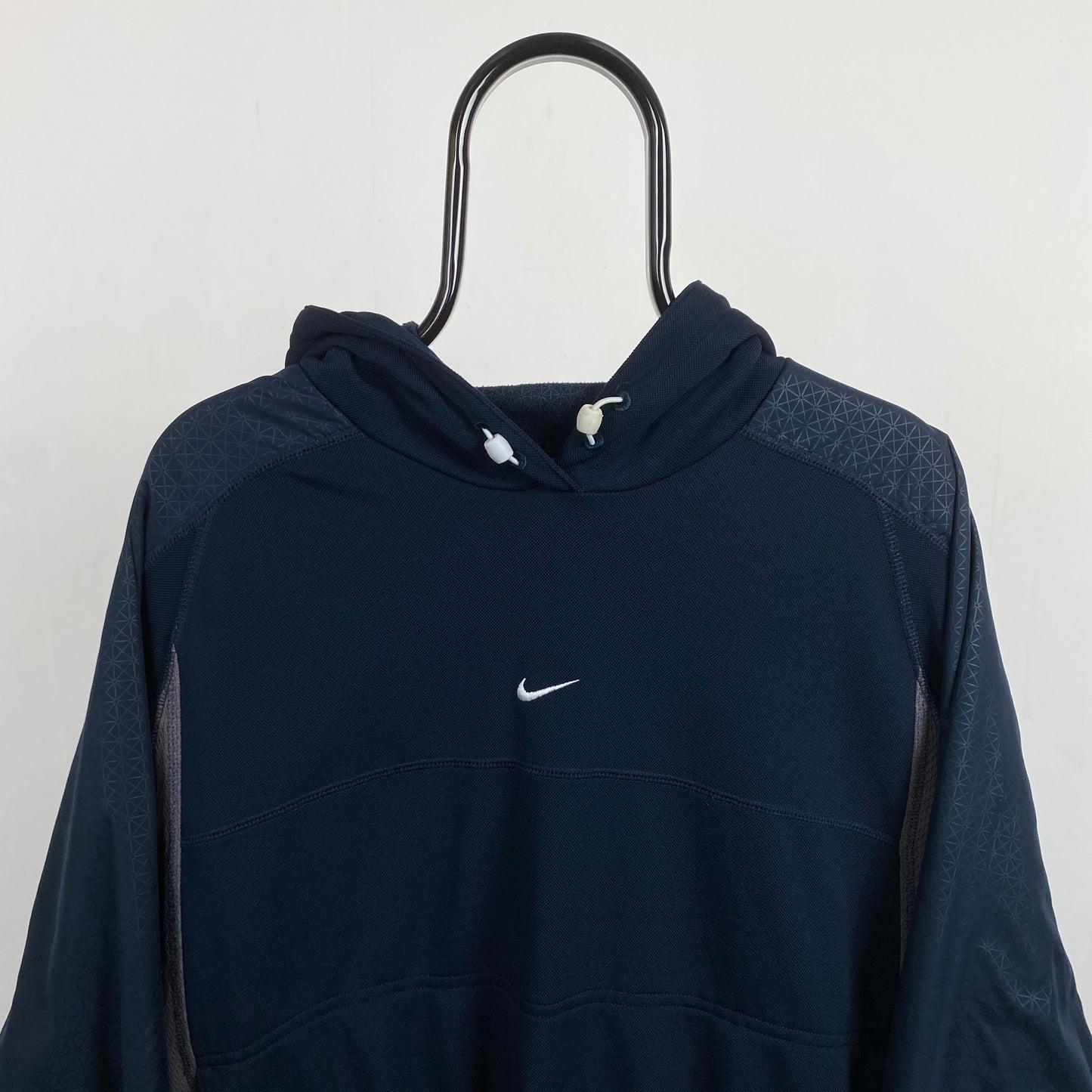 00s Nike Centre Swoosh Hoodie Blue XL