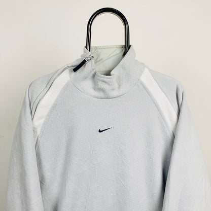 90s Nike Reversible Side Winder Fleece Jacket Grey Large