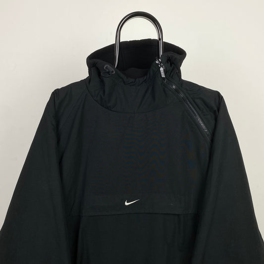 90s Nike Reversible Sidewinder Fleece Coat Jacket Black Medium