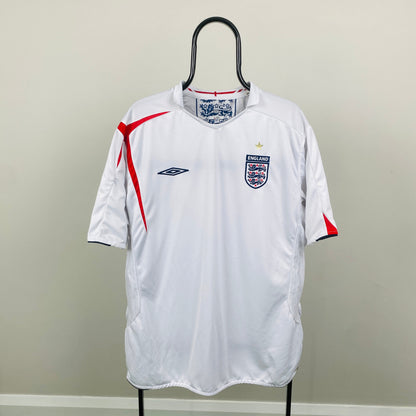 Retro Umbro England Football Shirt T-Shirt White XXL