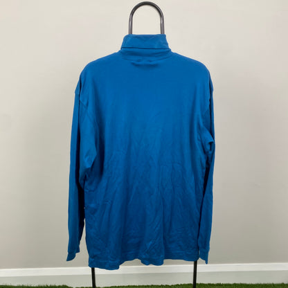 90s Nike Roll Neck Sweatshirt Blue Large