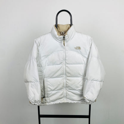 Retro The North Face Puffer Jacket Coat White XS