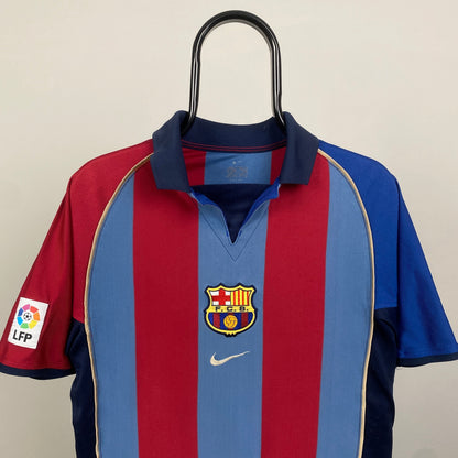 90s Nike Barcelona Football Shirt T-Shirt Red Small