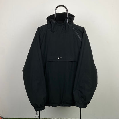 90s Nike Reversible Sidewinder Fleece Coat Jacket Black XL