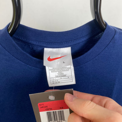 90s Nike Basketball T-Shirt Blue XS