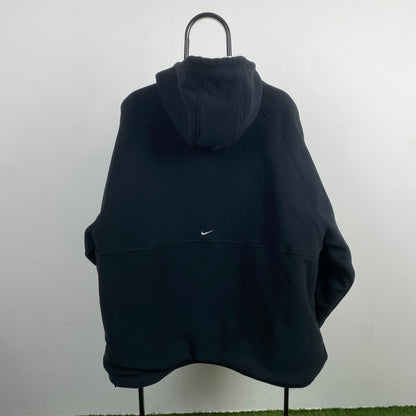90s Nike Reversible Side Winder Fleece Coat Jacket Black Large