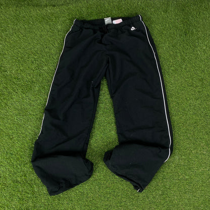 00s Nike Air Piping Windbreaker Tracksuit Set Jacket + Joggers Black XL
