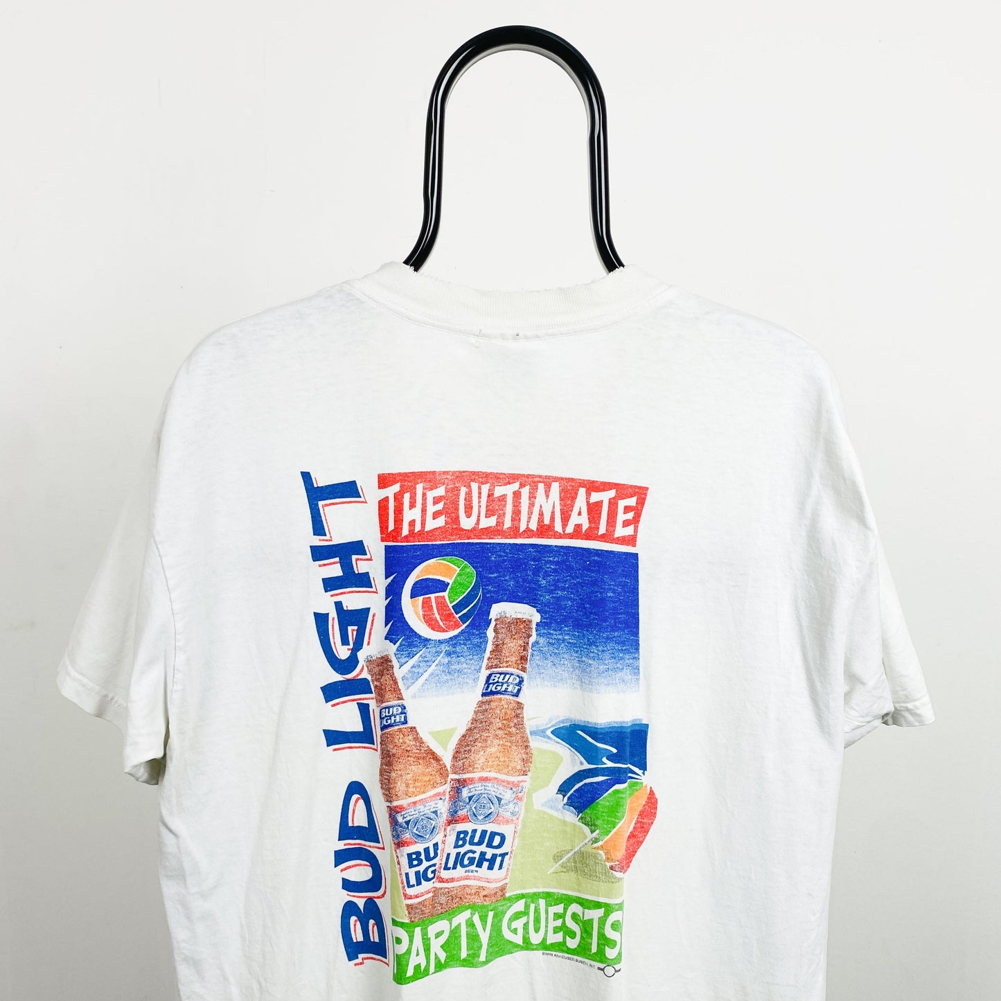 Retro 90s Gildan Bud Light T-Shirt White Large