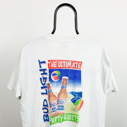 Retro 90s Gildan Bud Light T-Shirt White Large