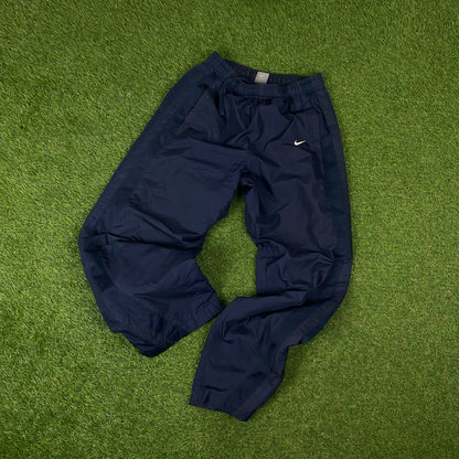 90s Nike Piping Windbreaker Tracksuit Set Jacket + Joggers Blue XL