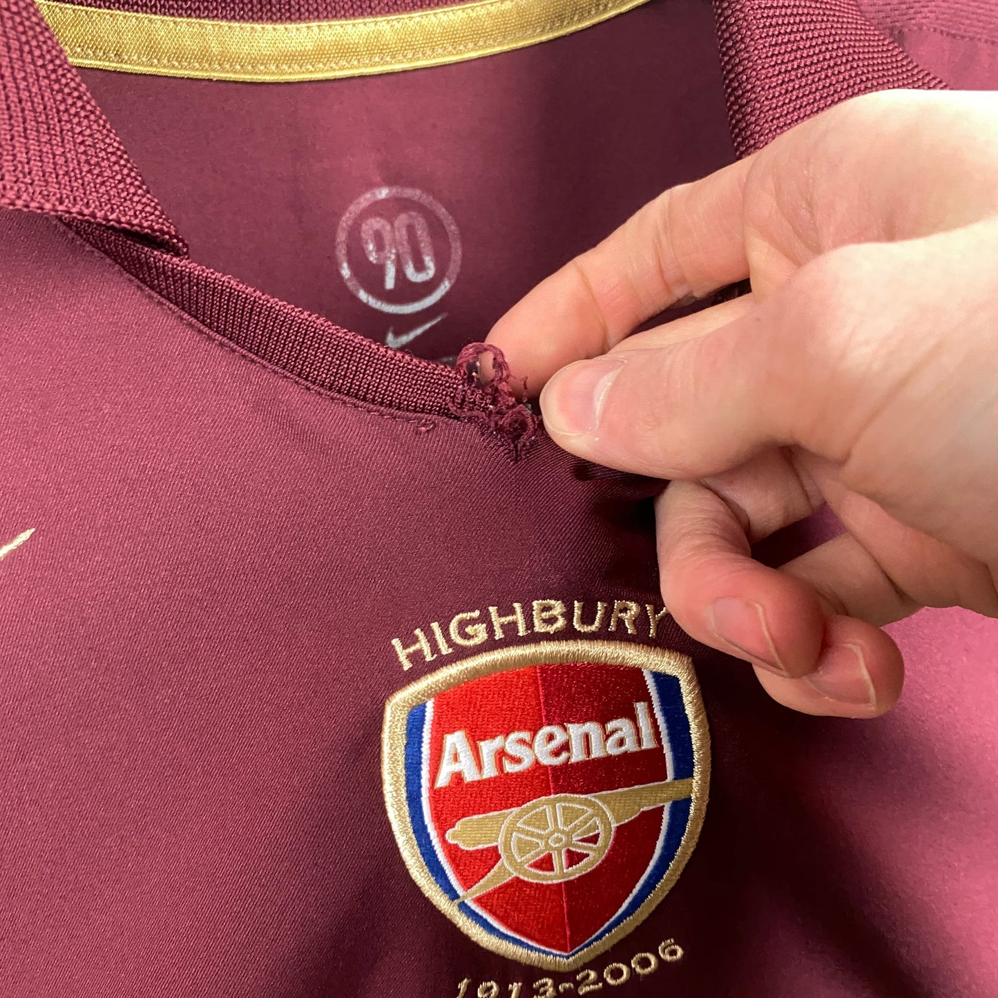 00s Nike Arsenal Highbury Football Shirt T-Shirt Red Small