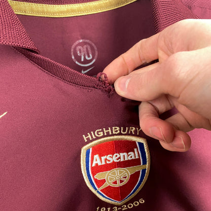 00s Nike Arsenal Highbury Football Shirt T-Shirt Red Small