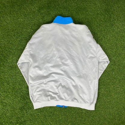 90s Nike Nylon Tracksuit Jacket + Joggers Set Blue Large
