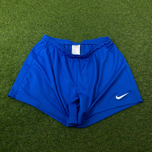 00s Nike Football Shorts Blue Large
