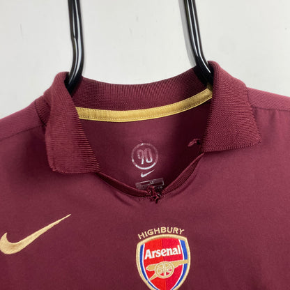 00s Nike Arsenal Highbury Football Shirt T-Shirt Red Small