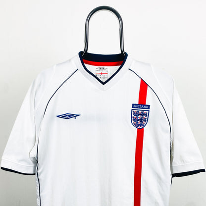 Retro Umbro England Football Shirt T-Shirt White XL
