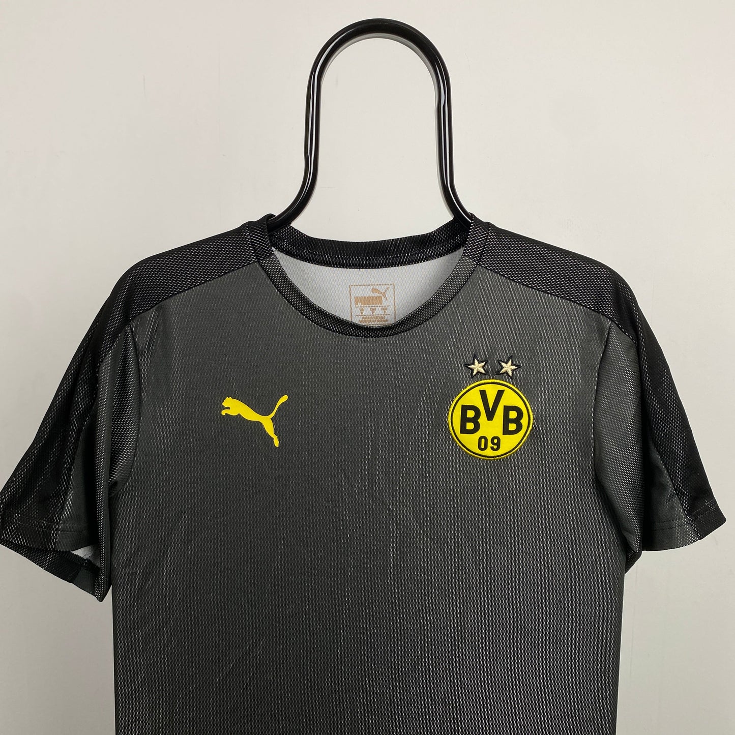 Retro Puma Borussia Dortmund Football Shirt T-Shirt Black Small